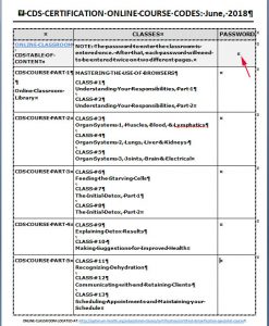 SCREENSHOT - COURSE CODES