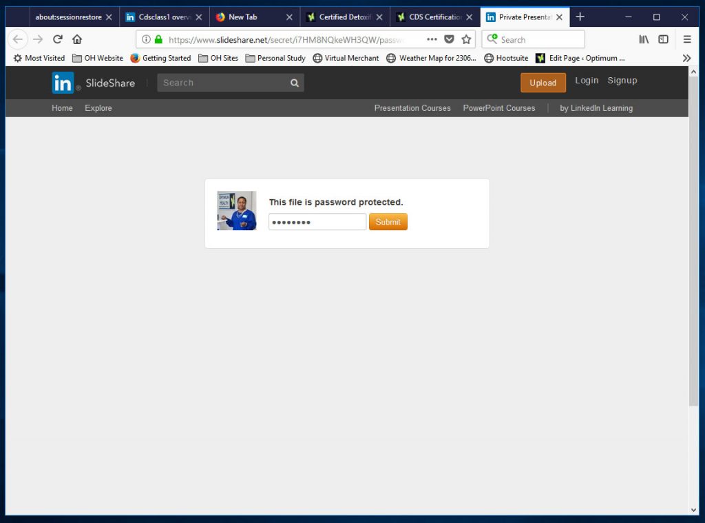 SCREENSHOT - PART 1 SLIDESHARE PASSWORD REQUEST