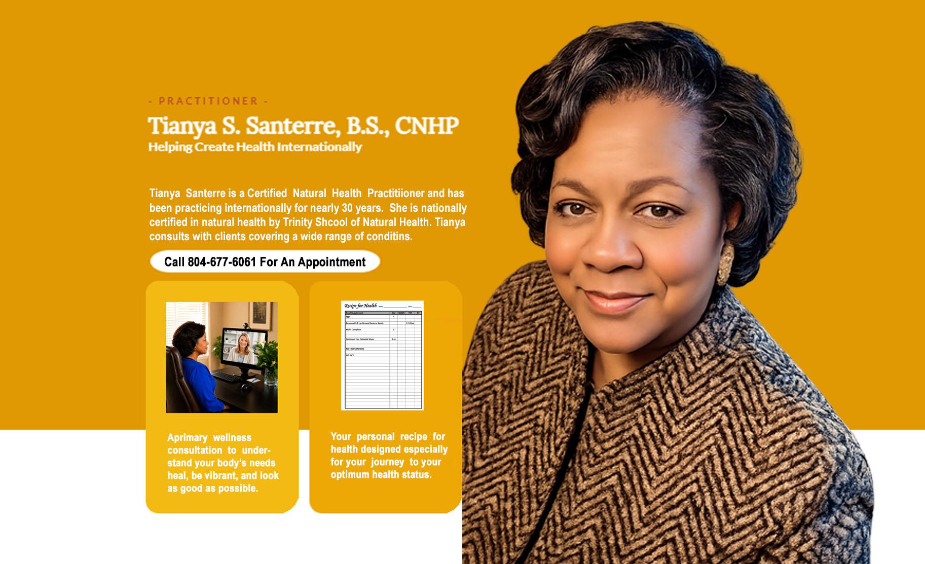 Slider image - Tianya S. Santerre, B.S., CNHP