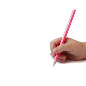 Child's hand writing.