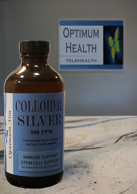 Optimum You Colloidal Silver 500 ppm, 8 oz for immune support and stem cell production