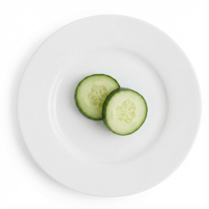 Big Plate Little Plate: cucumber slices on a little plate