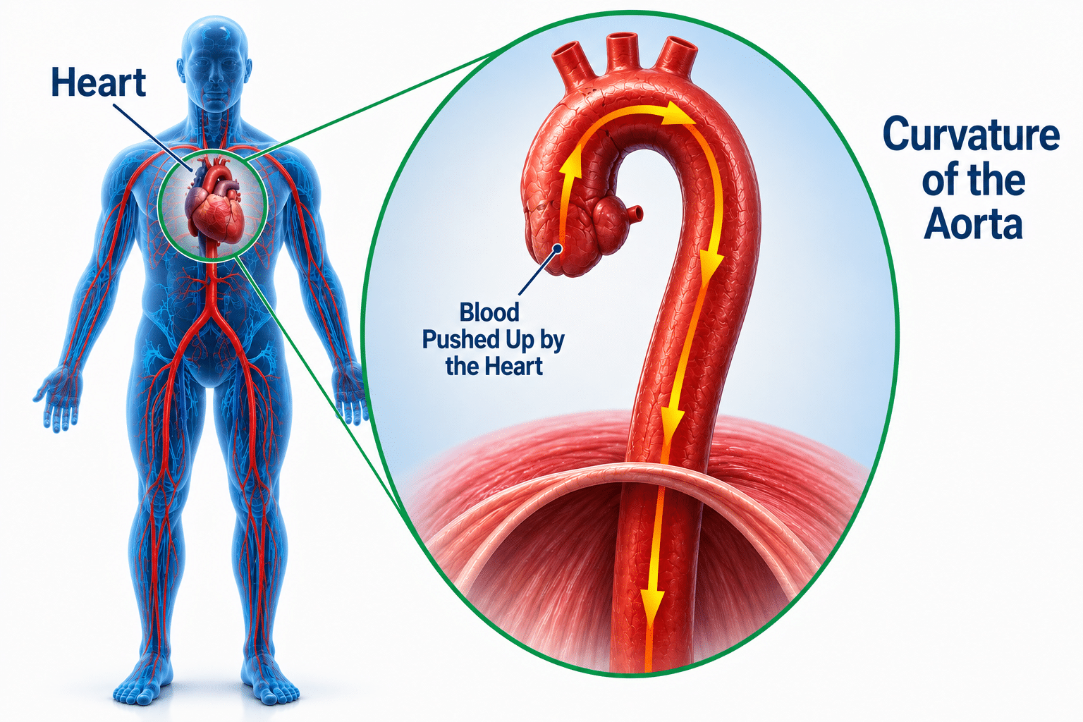 Curvature of the aorta.