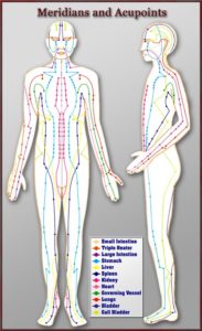 Meridians and acupoints