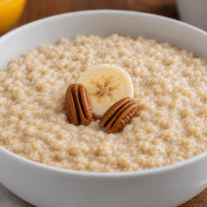 oatmeal - cooked properly - with toppings