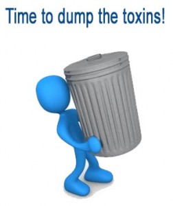 toxin dumping-carrying out a trash can